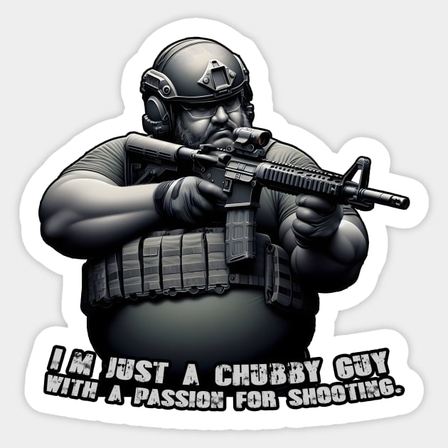 Tactical Fatman Power Sticker by Rawlifegraphic